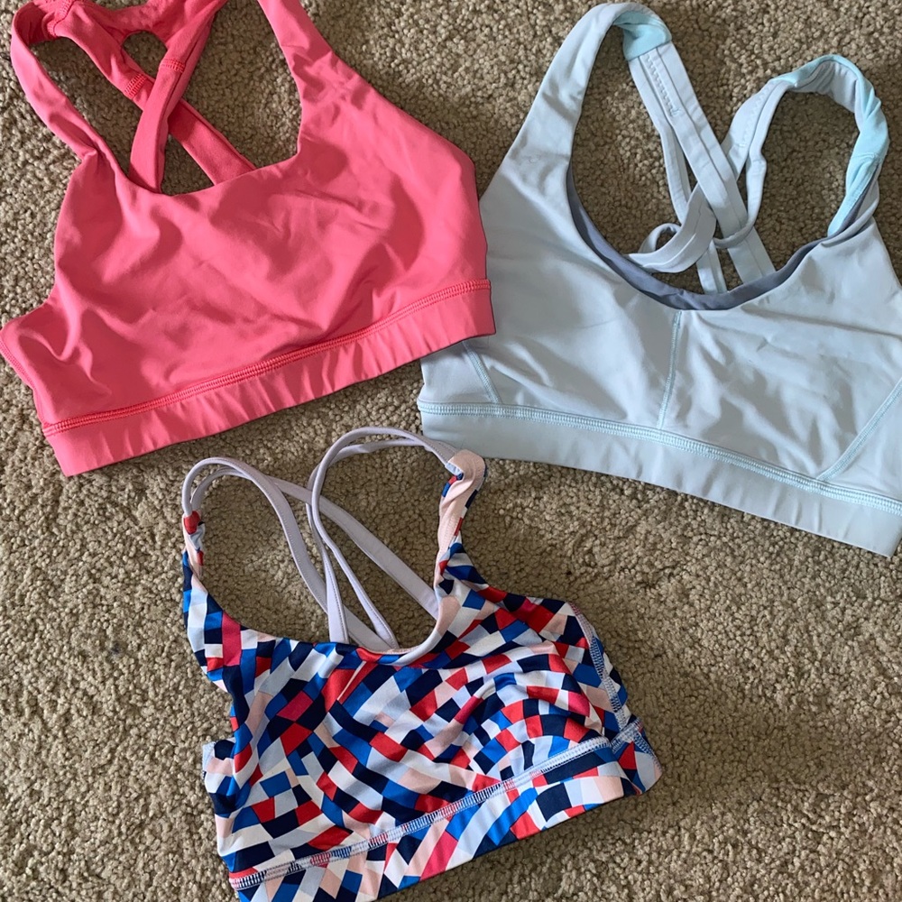 Three, size 4 Lululemon Sports Bras
